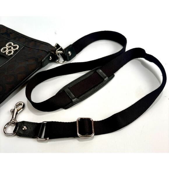 COACH Madison OP Art Signature Logo Black Silver Crossbody Bag Purse - Picture 12 of 12